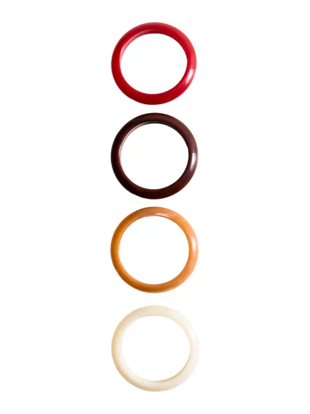 MANGO Zapestnica MICAELA temno rjava / oranžna / rdeča bela