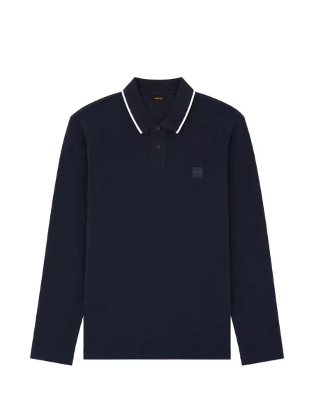 Lung tricou polo Boss albastru