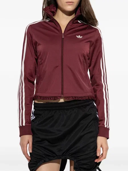 Hanorac Adidas cu dungi din dantelă cu imagine galben