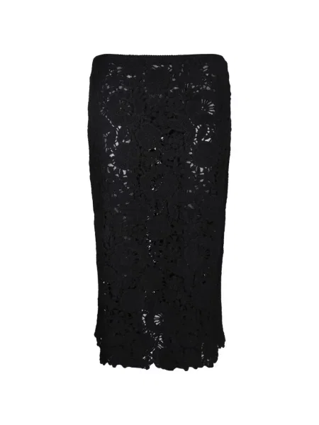 Fustă Ermanno Firenze cu model floral din dantelă negru
