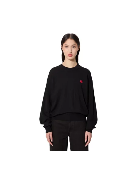 Kenzo sweter wełniany Rws Boke Crest Jumper lekki czarny