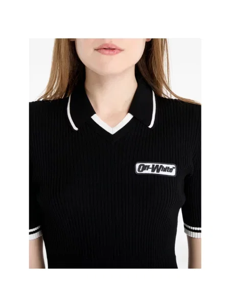 Dzianinowy sweter Off-white z logo biały