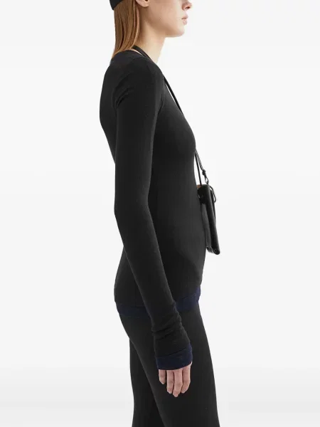 Tricou Jil Sander de lână negru