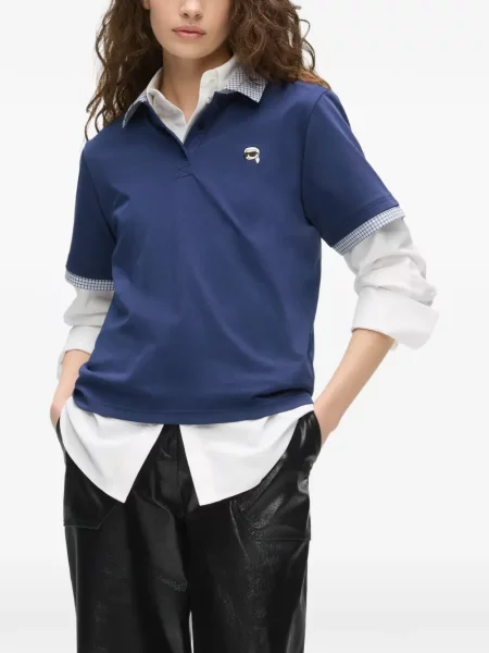 Tricou polo Karl Lagerfeld albastru