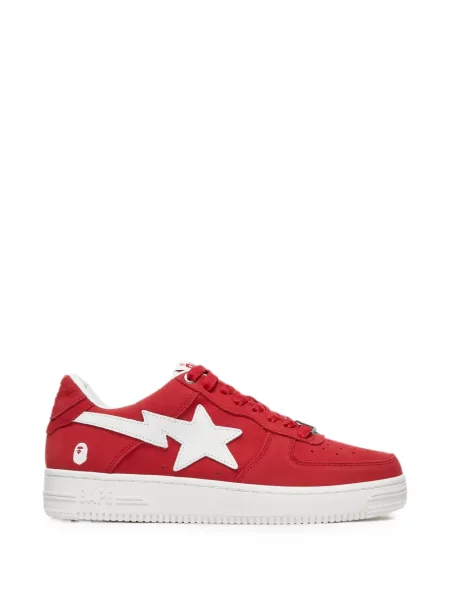 Sneakerși A Bathing Ape® din piele de căprioară roșu
