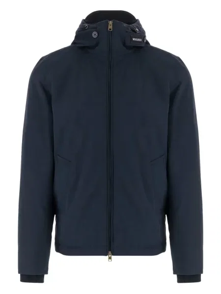 Palton Woolrich cu glugă albastru