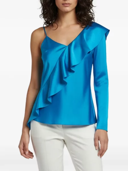 Top Dvf Diane Von Furstenberg cu un umăr gol albastru