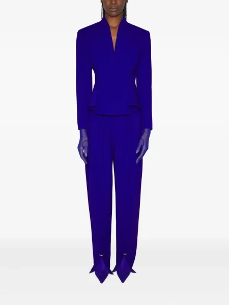 Pantaloni Mugler plisate albastru