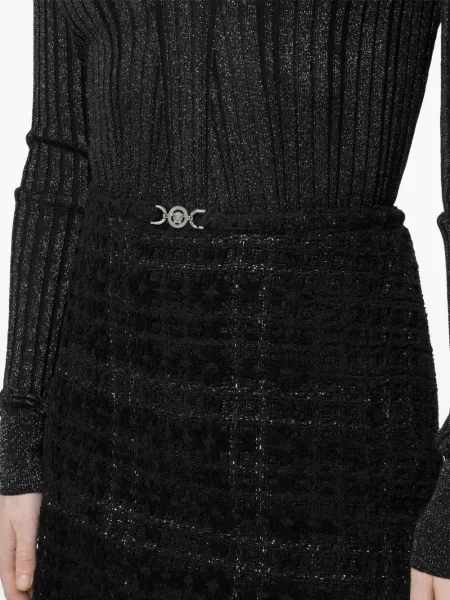 Fusta mini Versace în carouri negru