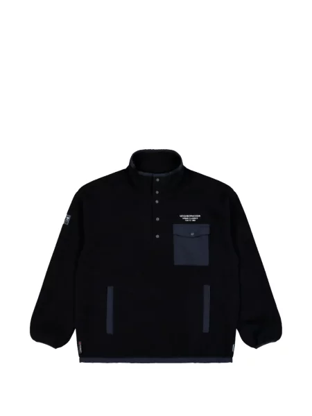 Gulerat pulover Neighborhood din fleece negru