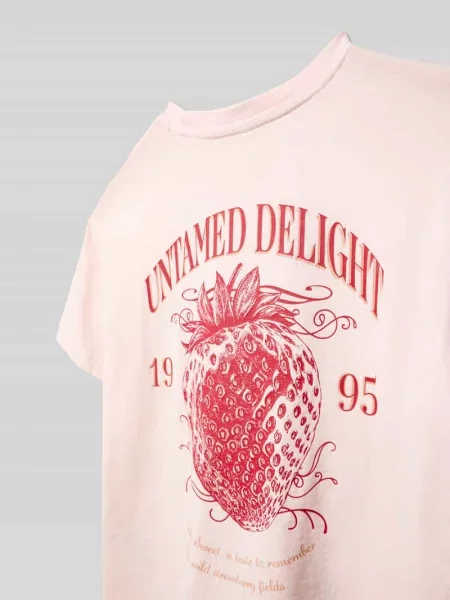 Damski t-shirt o kroju regular fit z czystej bawełny model SARA' Only różowa