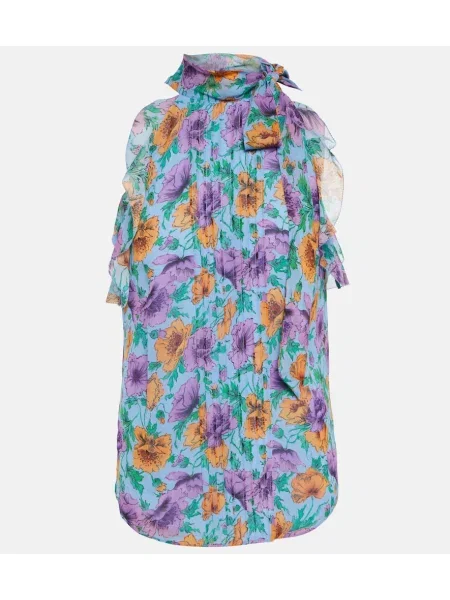 Top Veronica Beard de mătase cu model floral