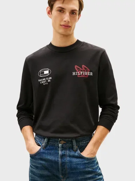 Лонгслів Tommy Hilfiger чорний