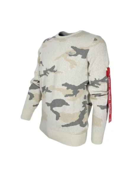 Sweter Aeronautica Militare z nadrukiem w kamuflażu beżowy