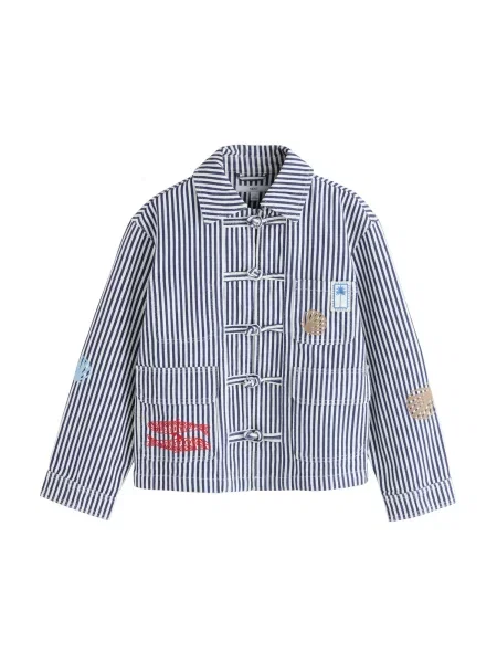 Next Geacă de primăvară-toamnă albastru marin / brocart / roșu alb