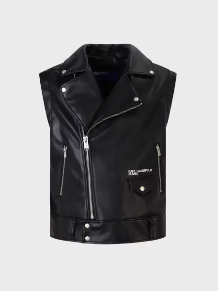 Утепленный джинсовый жилет Karl Lagerfeld Jeans черный