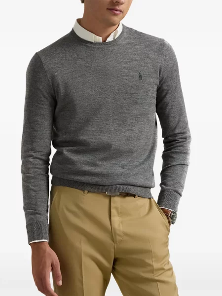 Вълнени маратонки Polo Ralph Lauren с принт сиво