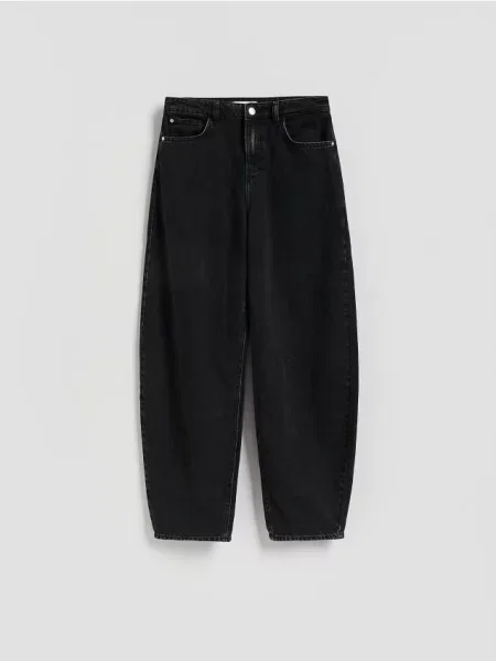 Reserved Blugi barrel leg negru