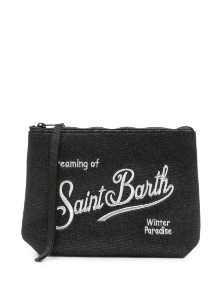 Geantă plic Mc2 Saint Barth cu broderie negru