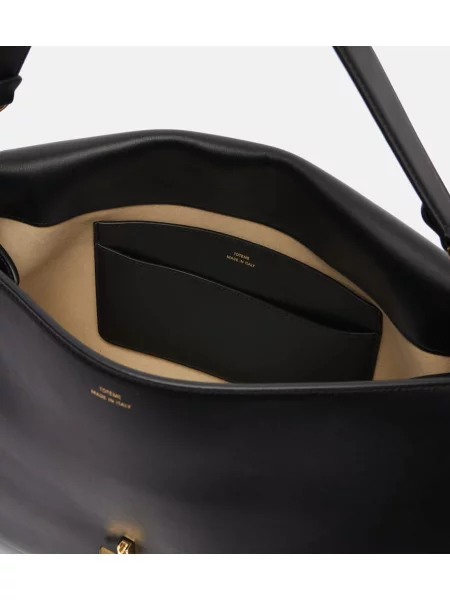 Geanta de piele Toteme din piele negru