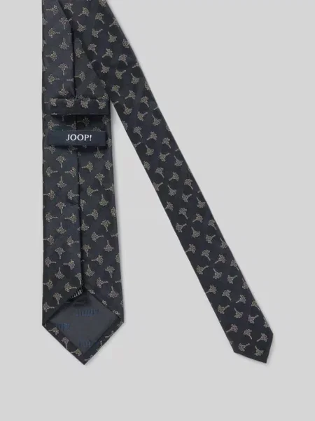 Krawat z jedwabiu we wzór na całej powierzchni Joop! Collection granatowy