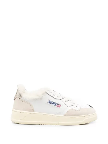 Sneakerși Autry din piele de oaie alb