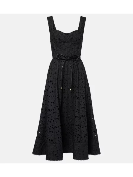 Rochie midi Rebecca Vallance cu broderie până la genunchi de costum negru
