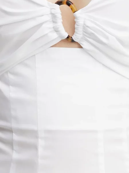 Rochie midi Simona Corsellini până la genunchi de costum alb