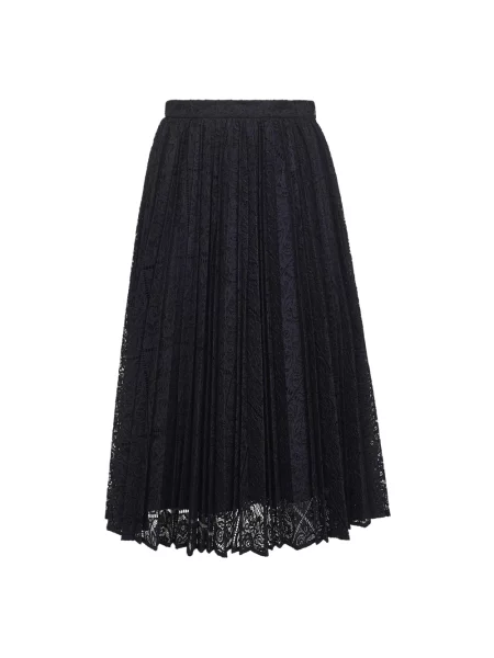 Spódnica plisowana Max Mara Studio koronkowa niebieska