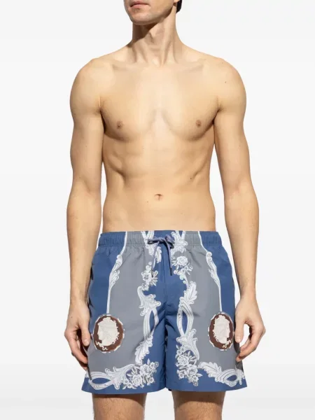 Slip de baie Versace cu imagine albastru