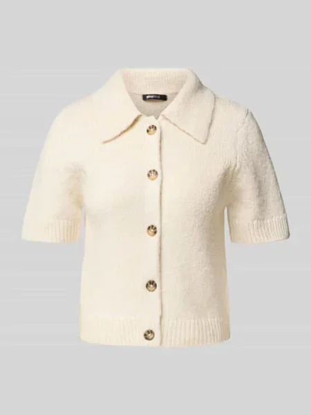 Kardigan z dzianiny z rękawem o dł. i dodatkiem wełny Gina Tricot biały