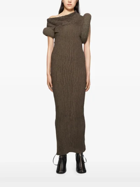 Ασύμμετρη φόρεμα Acne Studios καφέ