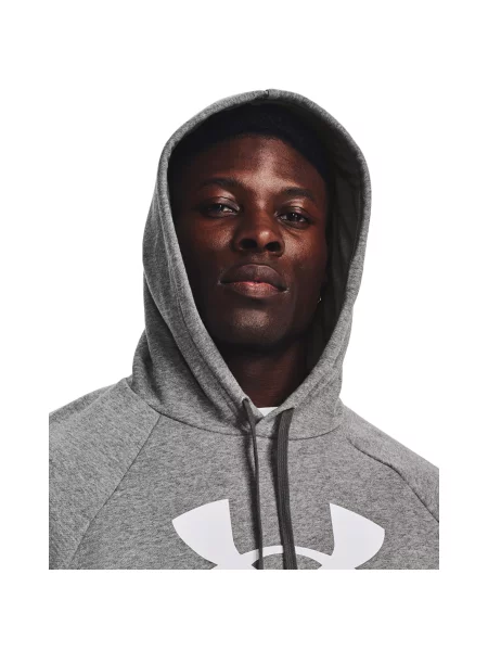 Mikina Under Armour Rival Fleece Logo HD castlerock light heather/white šedá