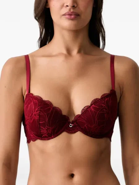 Φλοράλ σουτιέν Emporio Armani με δαντέλα κόκκινο