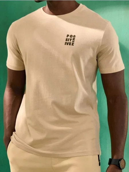 Sinsay Koszulka z napisem beżowy