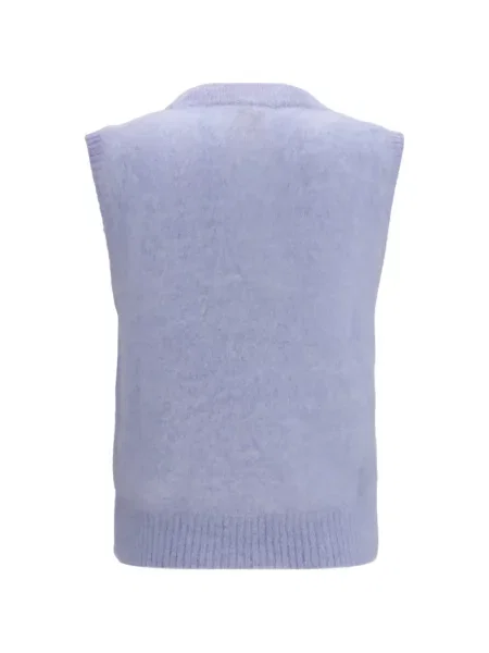 Vestă Ganni cu decolteu rotund violet