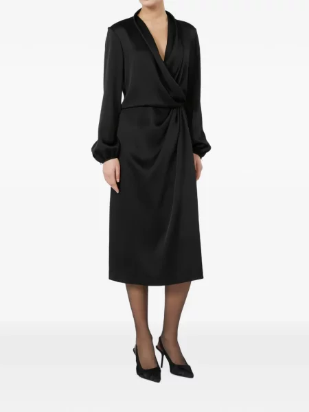 Rochie midi Max Mara din satin negru
