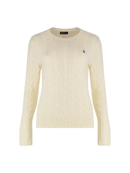 Sweter Polo Ralph Lauren wełniany z długim rękawem beżowy