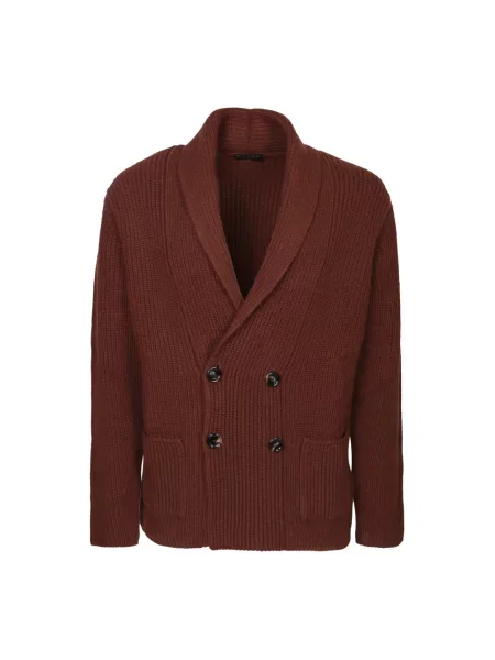 Kardigan Dell'oglio wełniany brązowy