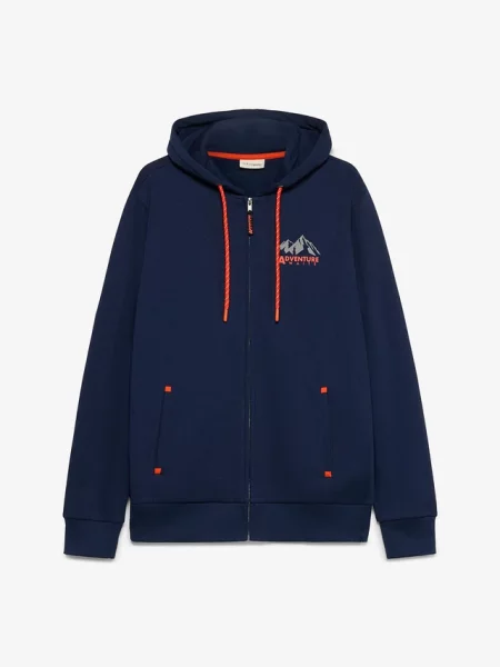 Bluza z kapturem regular fit niebieska