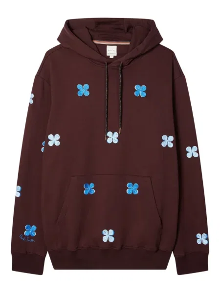 Hanorac cu glugă Paul Smith cu broderie cu model floral maro