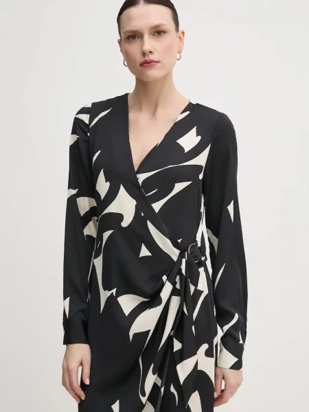Сукня Dkny midi розкльошена чорний