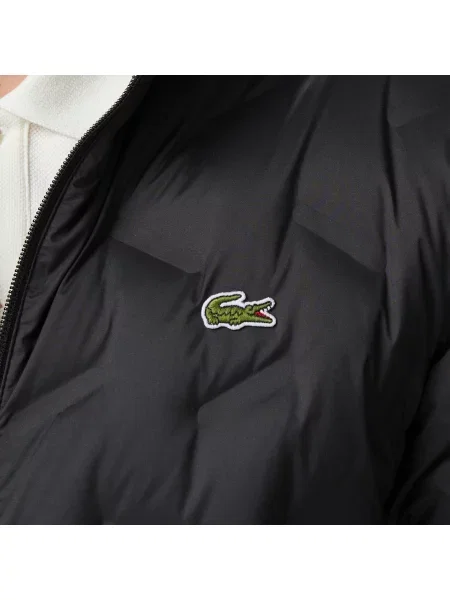 Lacoste Kurtka Z Kapturem Pikowana Regular Fit czarna