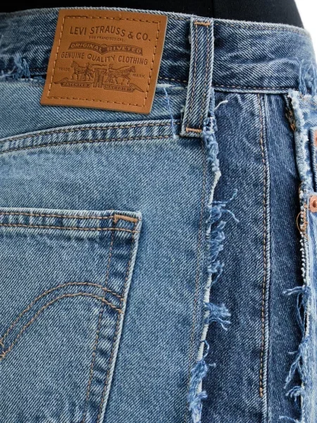 Curea Levi's® cu broderie cu cataramă cu dungi albastru