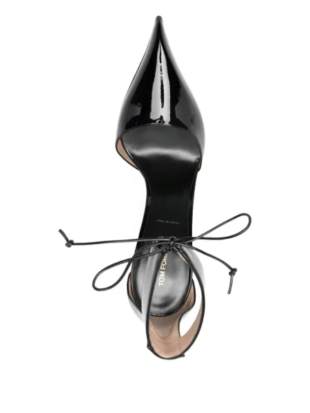 Pantofi cu toc Tom Ford din piele de lac negru