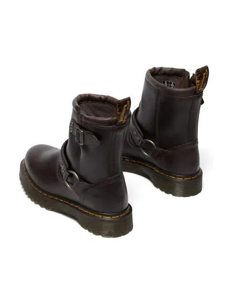 Dr. Martens cizme de piele Anistone Harness cu plat maro