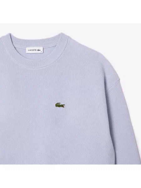 Lacoste Sweter Z Okrągłym Dekoltem Z Bawełny Organicznej niebieski