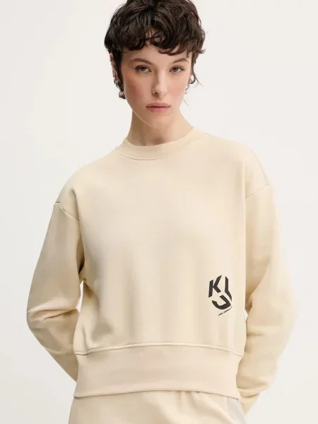 Суитчър Karl Lagerfeld Jeans с принт бежово