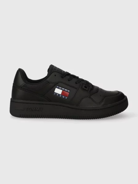 Teniși Tommy Jeans din piele negru