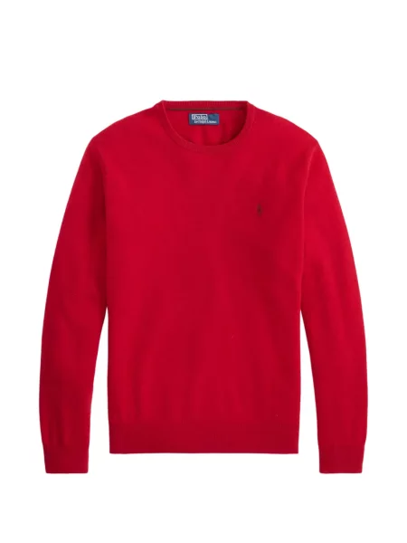 Pulover Polo Ralph Lauren cu broderie tricotate roșu